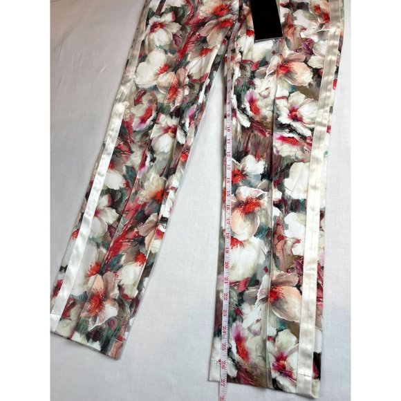 NWT Corel Women's Flower Cropped Pant Evie Pintuk Pockets Multicolor Size 36 - Picture 4 of 9